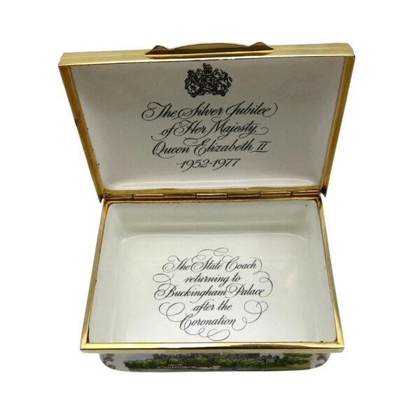 BILSTON And BATTERSEA Enamel Silver Jubilee Box England Vintage Limited Edition - Picture 3 of 10